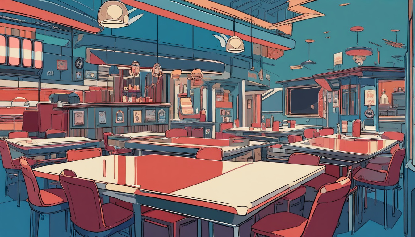 Wide background plate at eye level