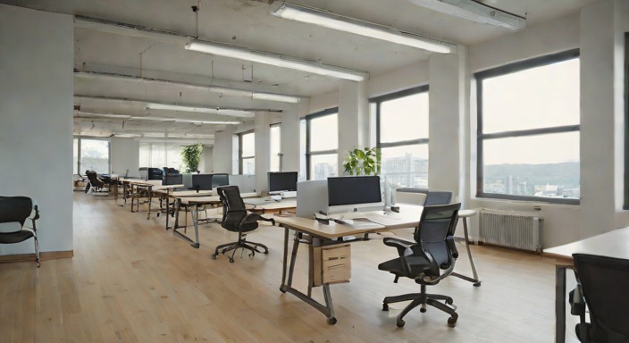 Wide shot at eye level