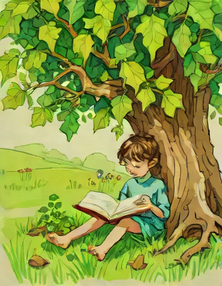 Full-page children's book illustration