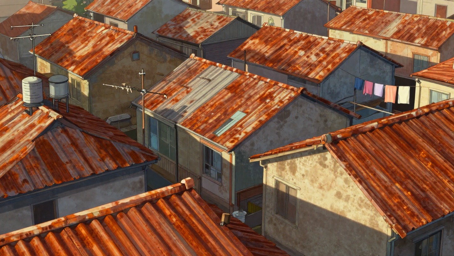 Wide background plate from a high angle